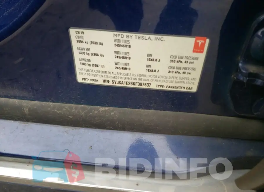 5YJSA1E26KF307537 Photo# 12