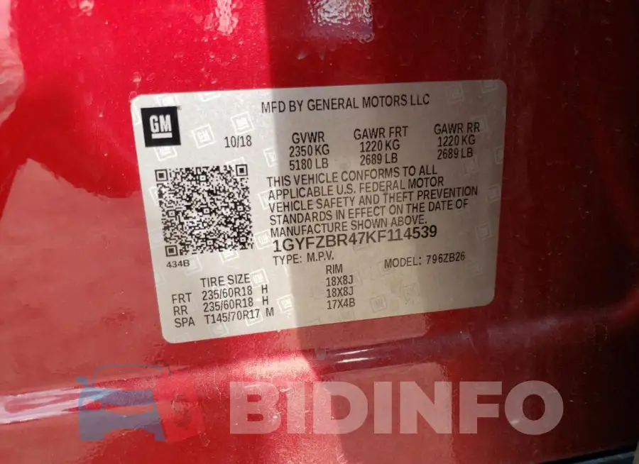 1GYFZBR47KF114539 Photo# 13