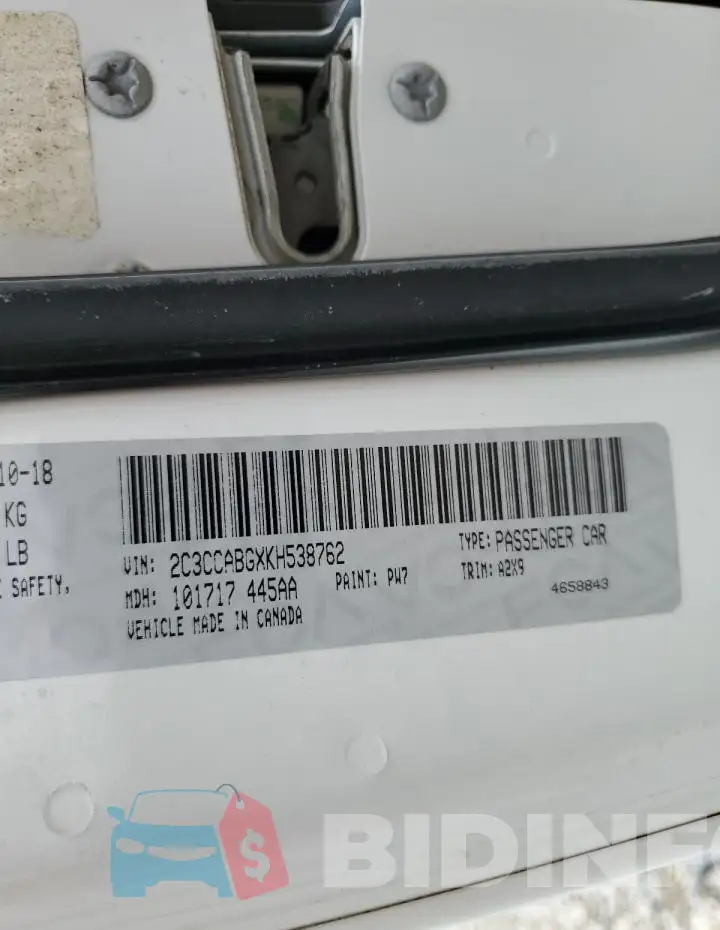 2C3CCABGXKH538762 Photo# 13