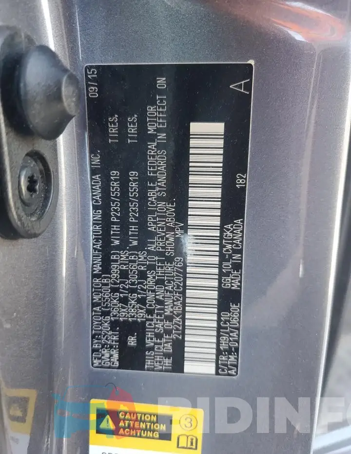 2T2ZK1BA2FC207769 Photo# 13