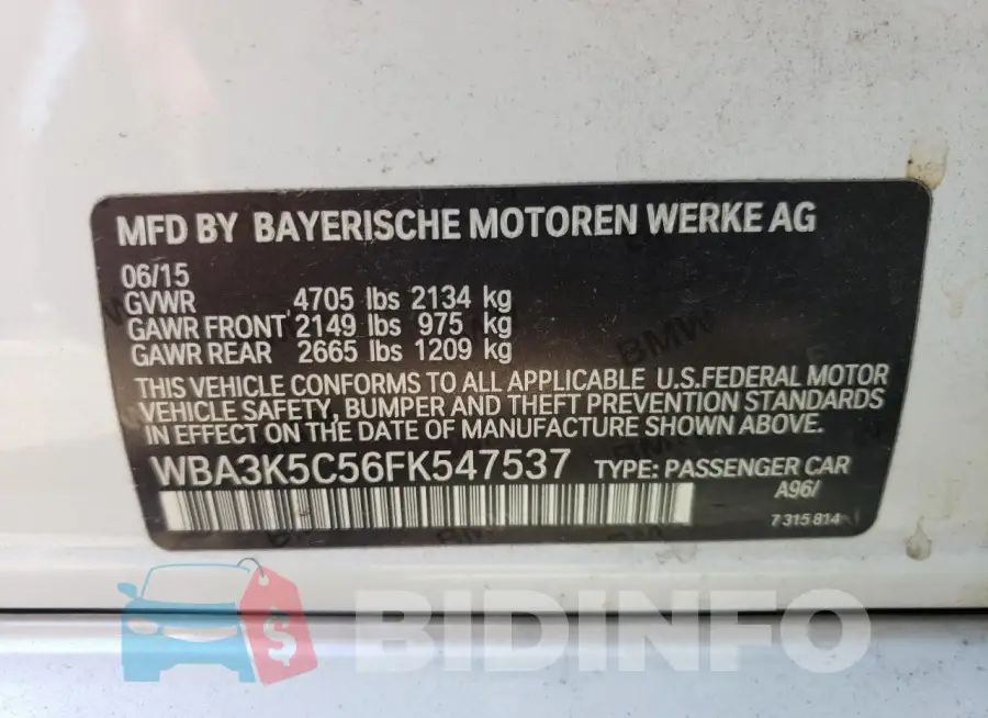 WBA3K5C56FK547537 Photo# 12