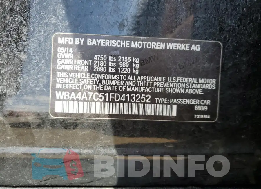 WBA4A7C51FD413252 Photo# 12