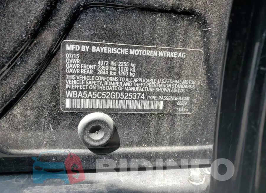 WBA5A5C52GD525374 Photo# 12