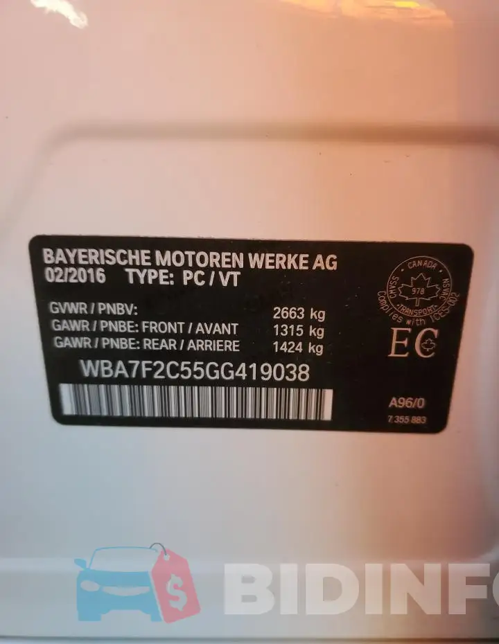 WBA7F2C55GG419038 Photo# 12