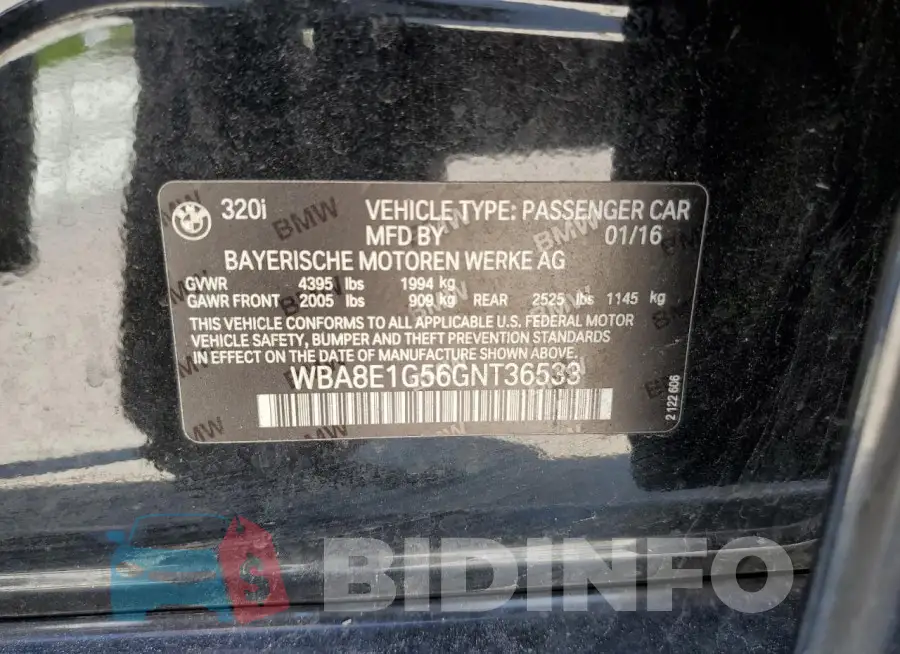 WBA8E1G56GNT36533 Photo# 12