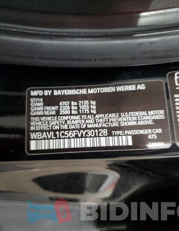 WBAVL1C56FVY30128 Photo# 12