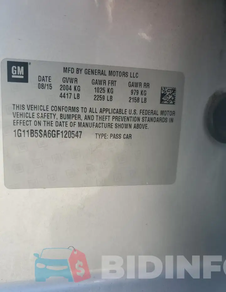 1G11B5SA6GF120547 Photo# 12