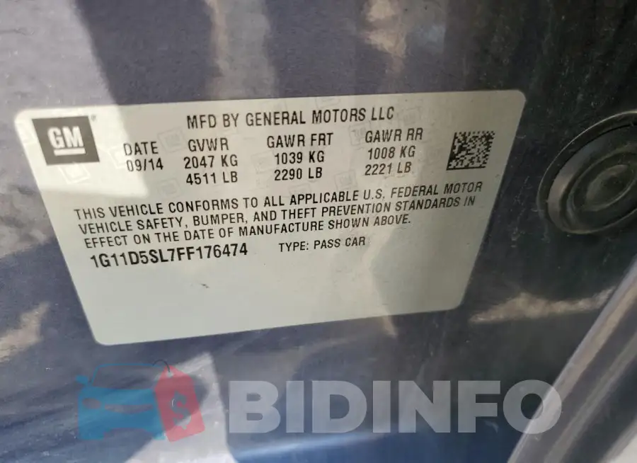 1G11D5SL7FF176474 Photo# 13