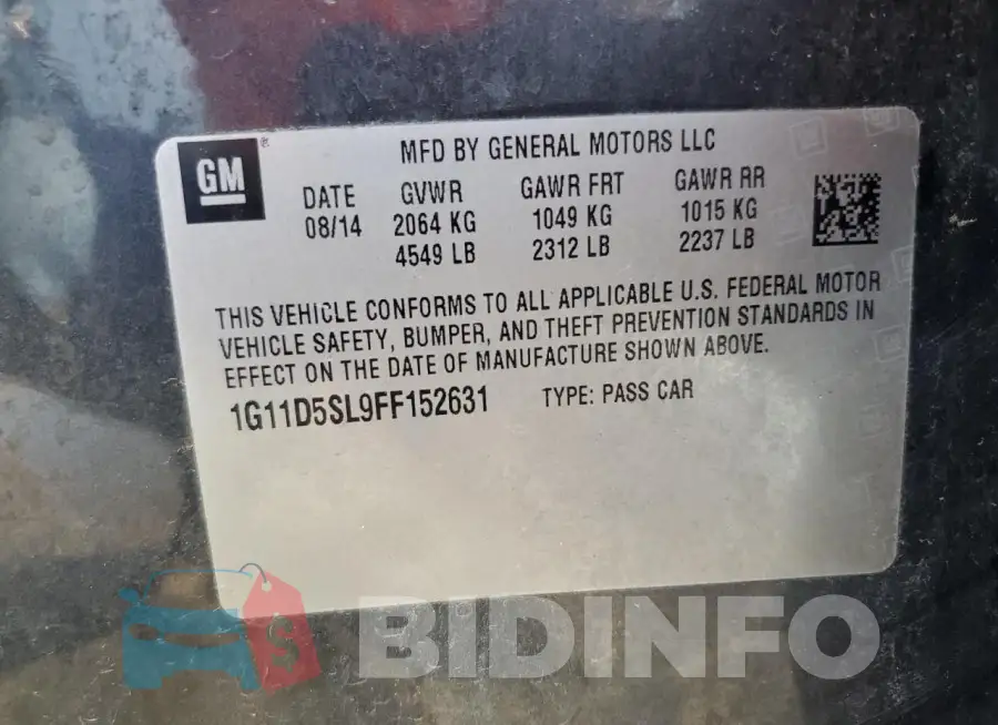 1G11D5SL9FF152631 Photo# 13