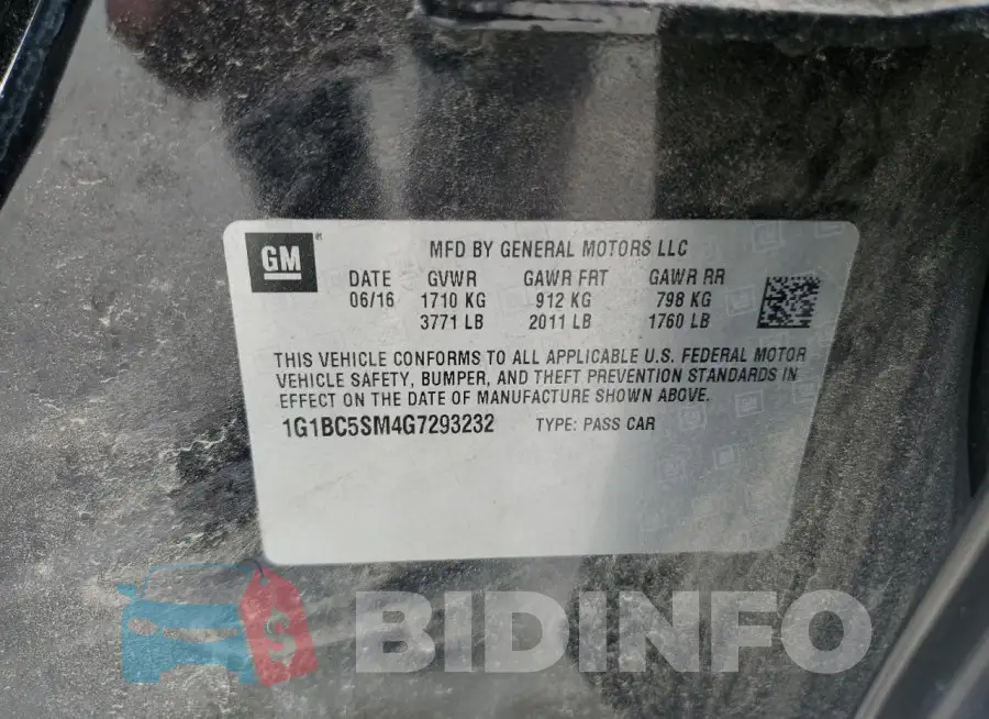 1G1BC5SM4G7293232 Photo# 12