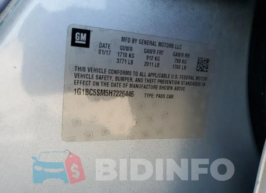 1G1BC5SM5H7226446 Photo# 12