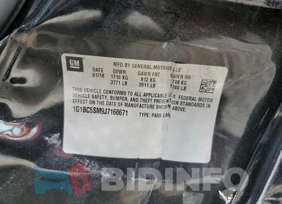 1G1BC5SM9J7168671 Photo# 13