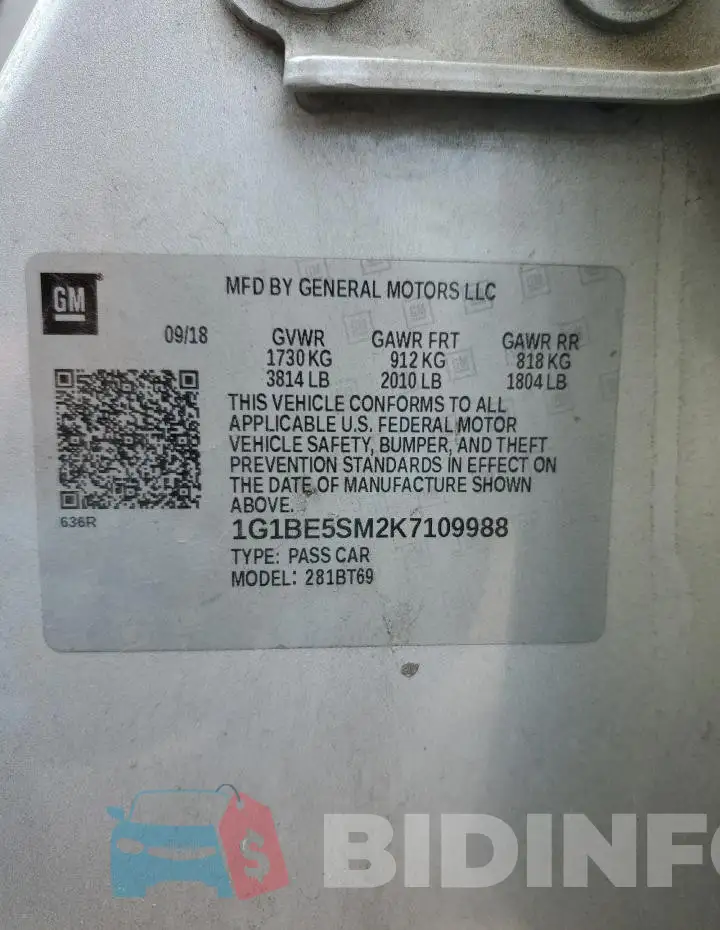 1G1BE5SM2K7109988 Photo# 12