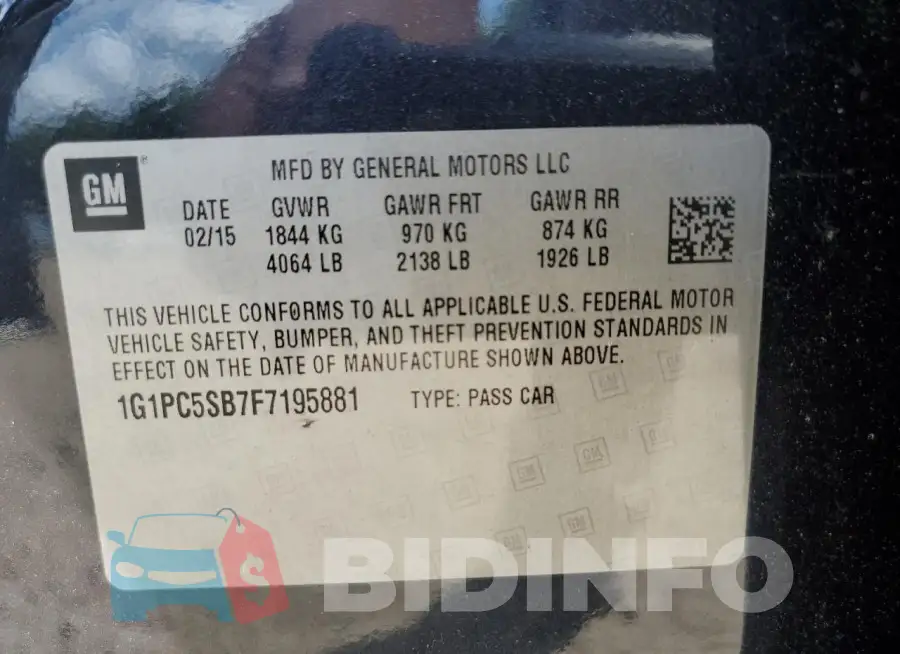 1G1PC5SB7F7195881 Photo# 12