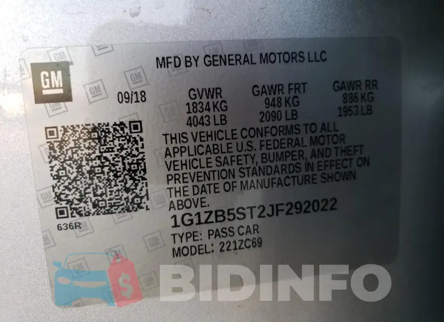 1G1ZB5ST2JF292022 Photo# 12
