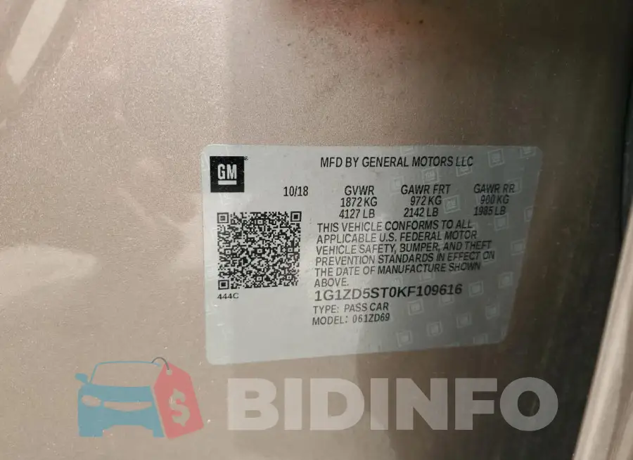 1G1ZD5ST0KF109616 Photo# 12