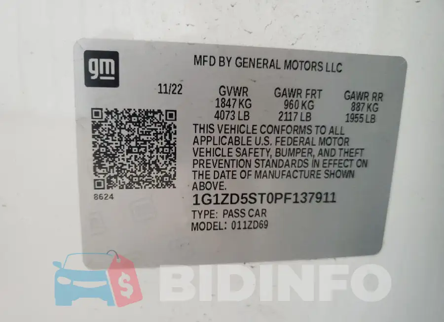 1G1ZD5ST0PF137911 Photo# 12