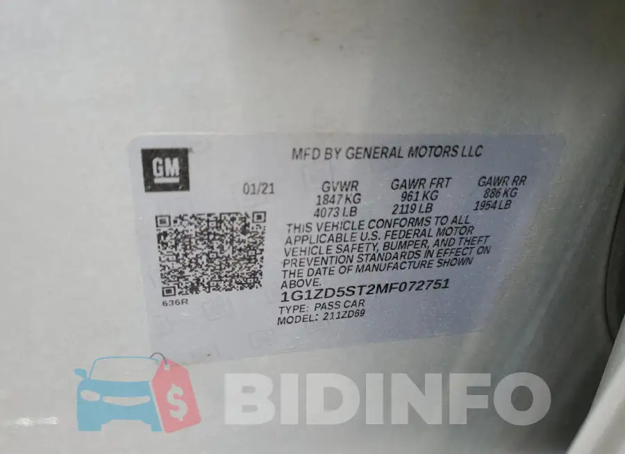 1G1ZD5ST2MF072751 Photo# 12