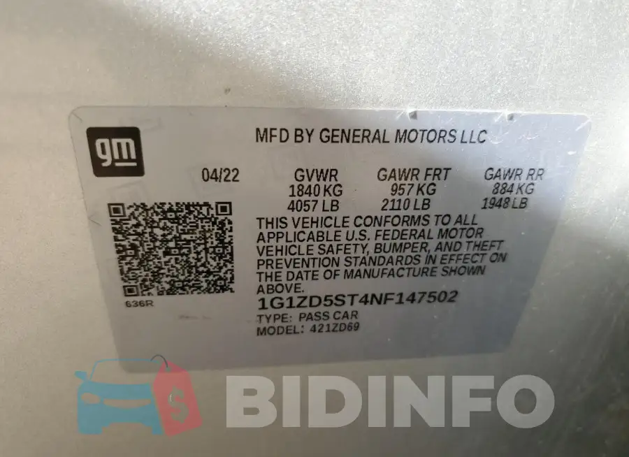 1G1ZD5ST4NF147502 Photo# 13