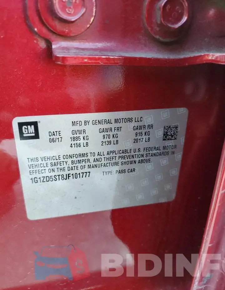 1G1ZD5ST8JF101777 Photo# 13