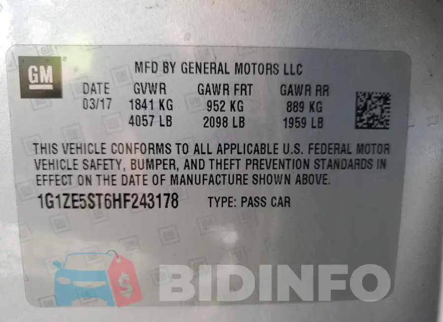 1G1ZE5ST6HF243178 Photo# 12