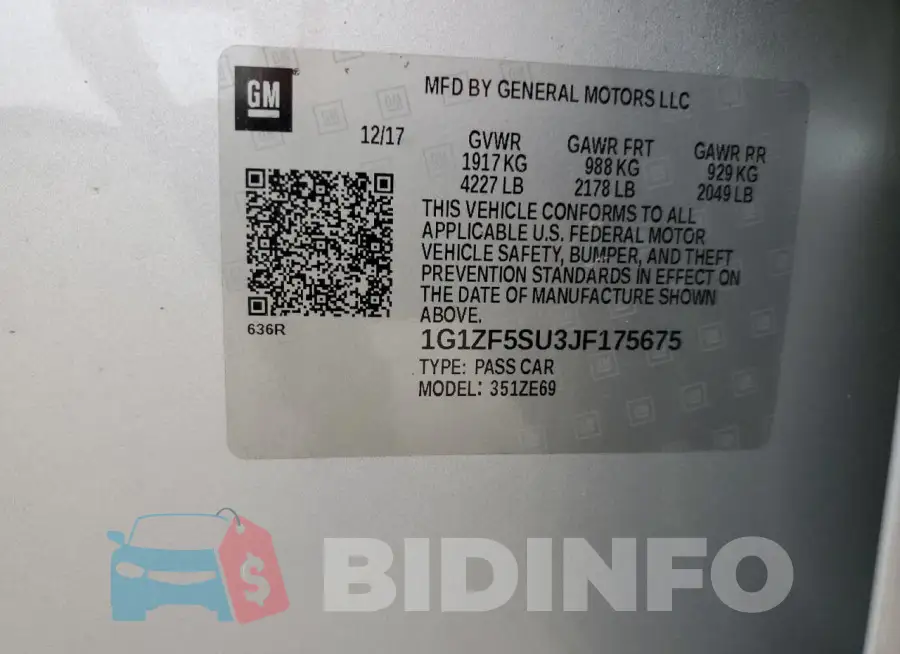 1G1ZF5SU3JF175675 Photo# 12