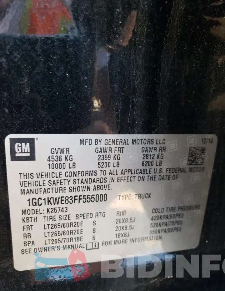 1GC1KWE83FF555000 Photo# 12