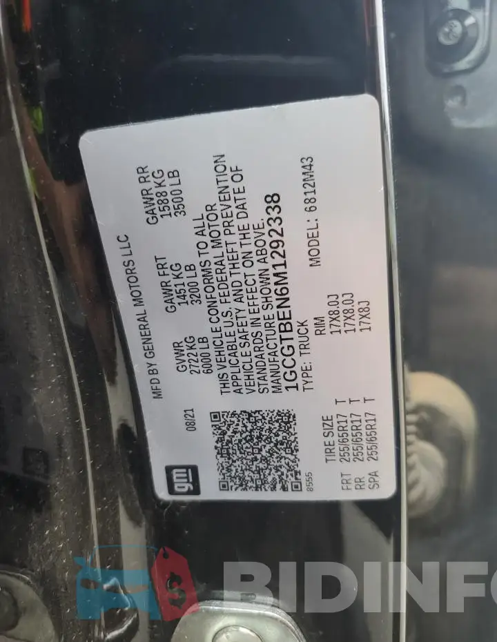 1GCGTBEN6M1292338 Photo# 12
