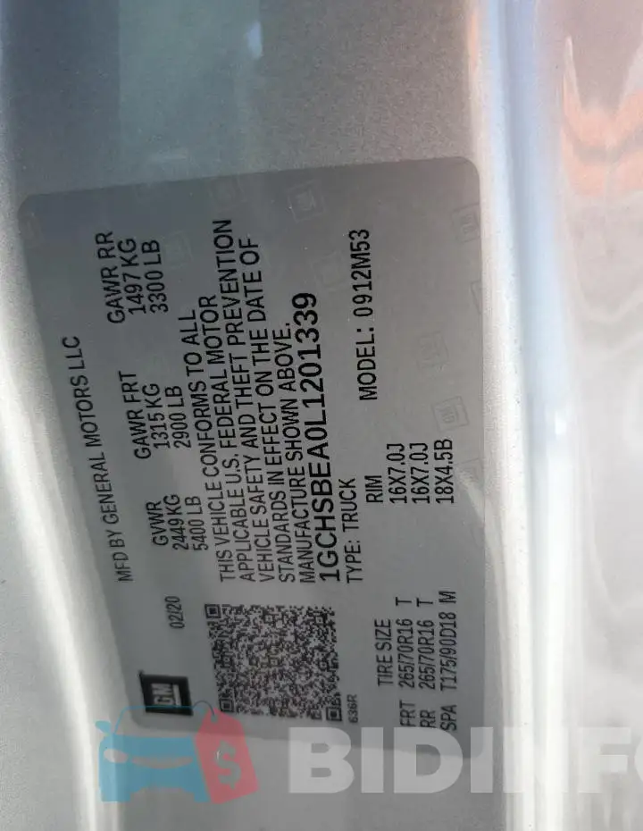 1GCHSBEA0L1201339 Photo# 12