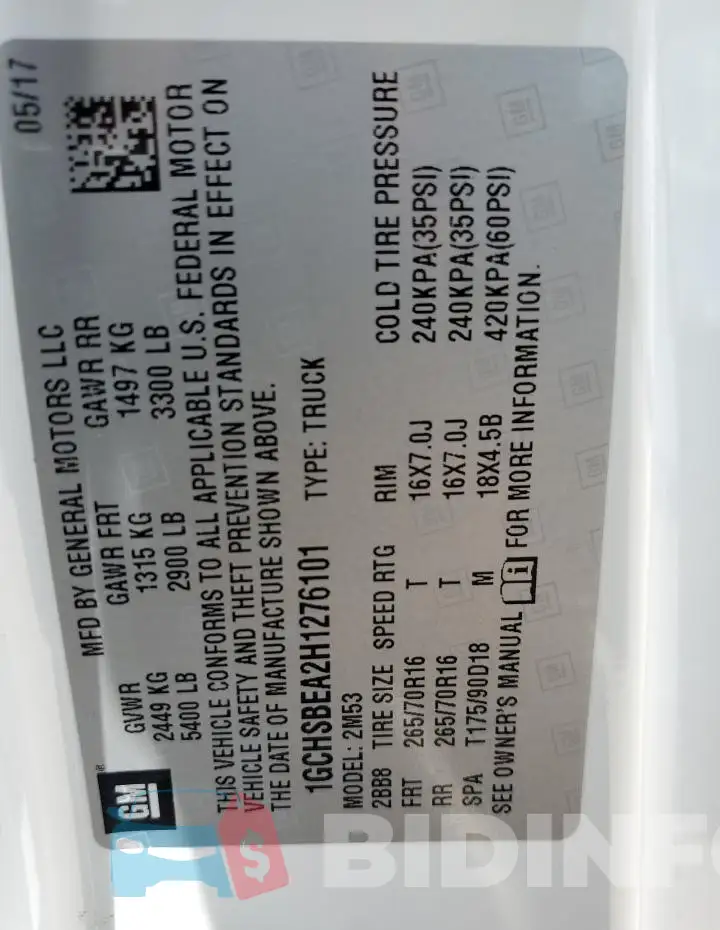 1GCHSBEA2H1276101 Photo# 12