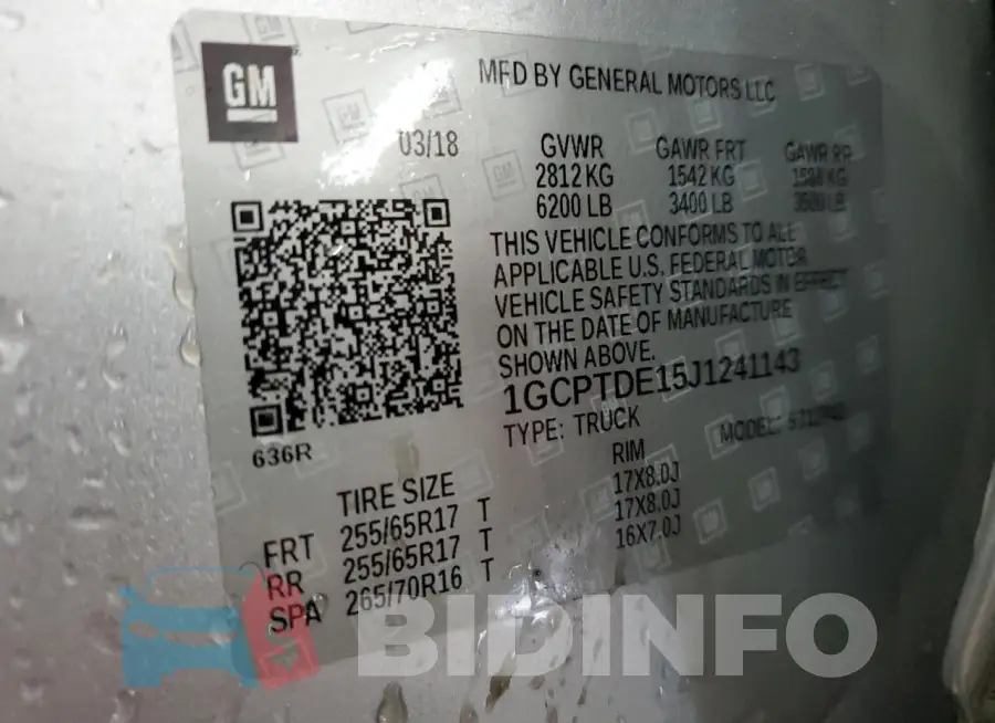 1GCPTDE15J1241143 Photo# 14