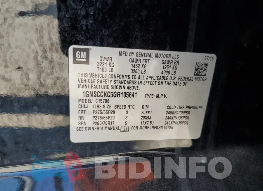1GNSCCKC5GR105641 Photo# 14