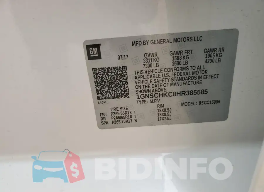 1GNSCHKC8HR385585 Photo# 13