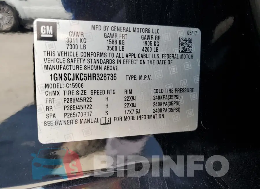 1GNSCJKC5HR328736 Photo# 13