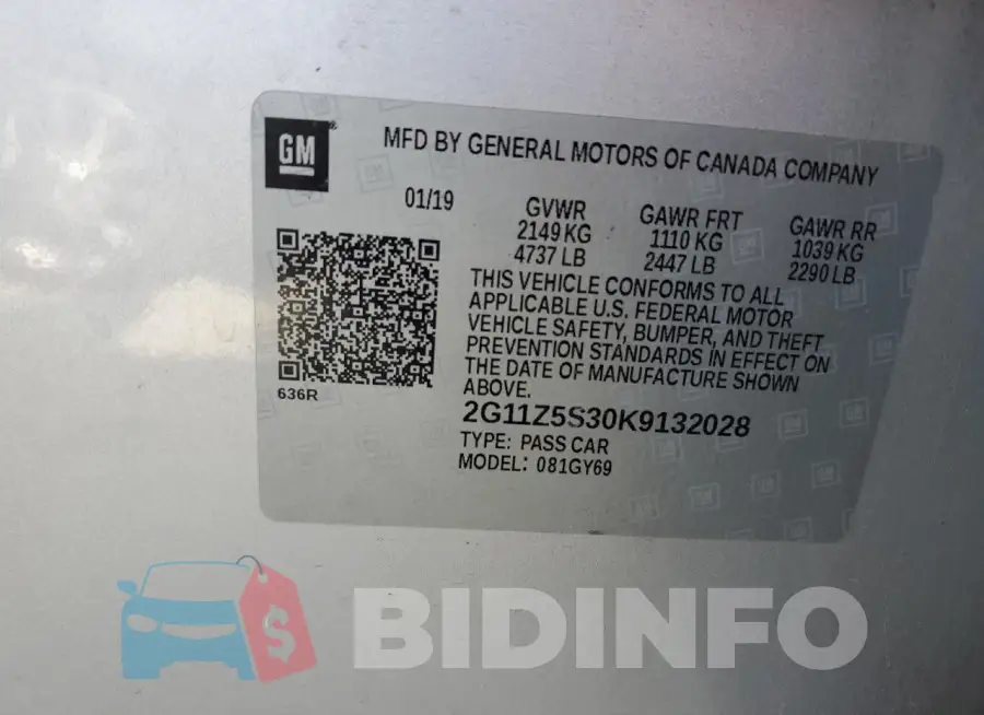 2G11Z5S30K9132028 Photo# 13