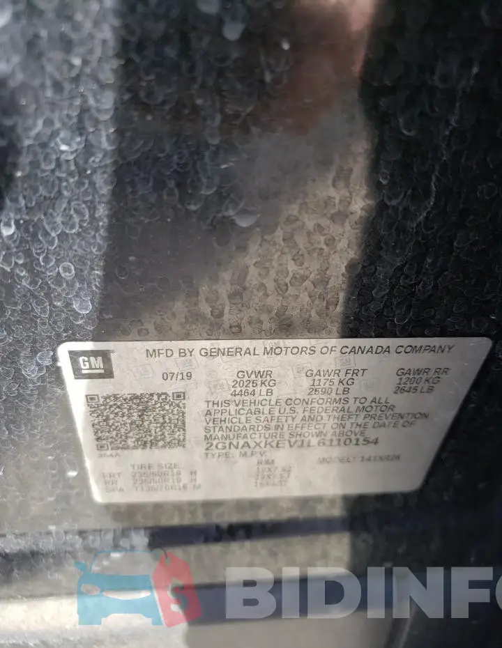 2GNAXKEV1L6110154 Photo# 13