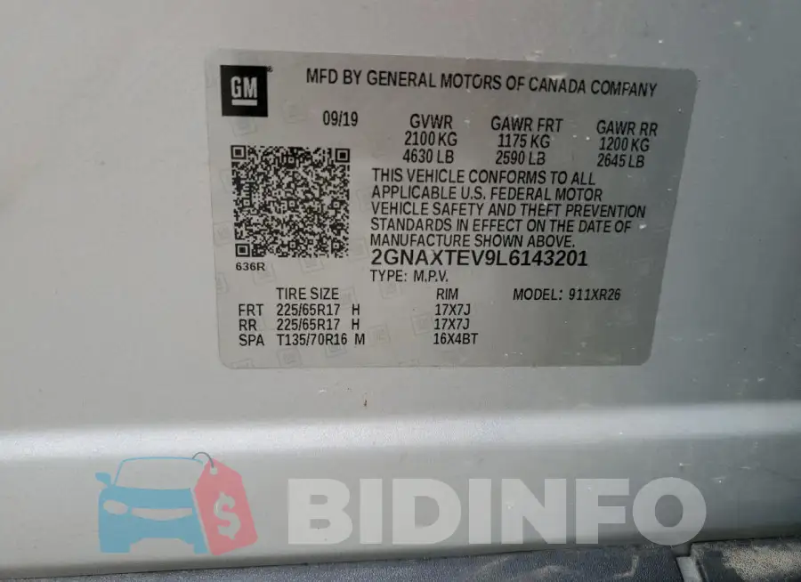 2GNAXTEV9L6143201 Photo# 13