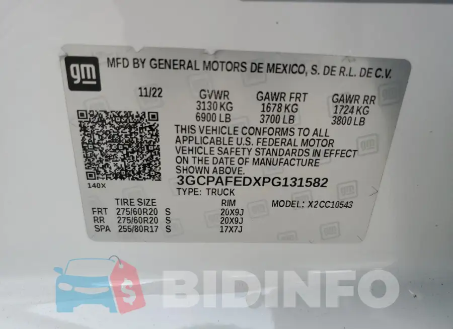 3GCPAFEDXPG131582 Photo# 12