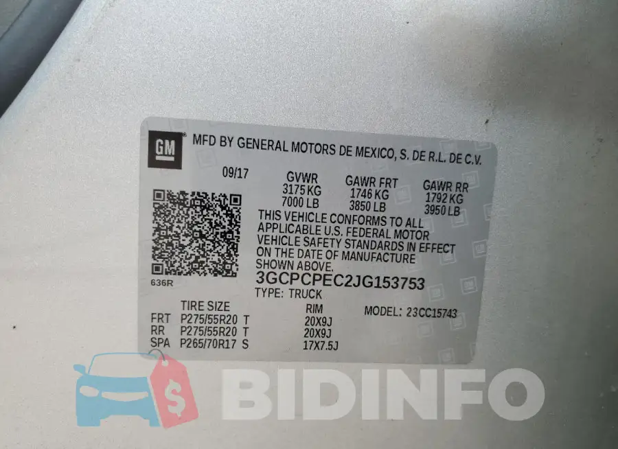 3GCPCPEC2JG153753 Photo# 12