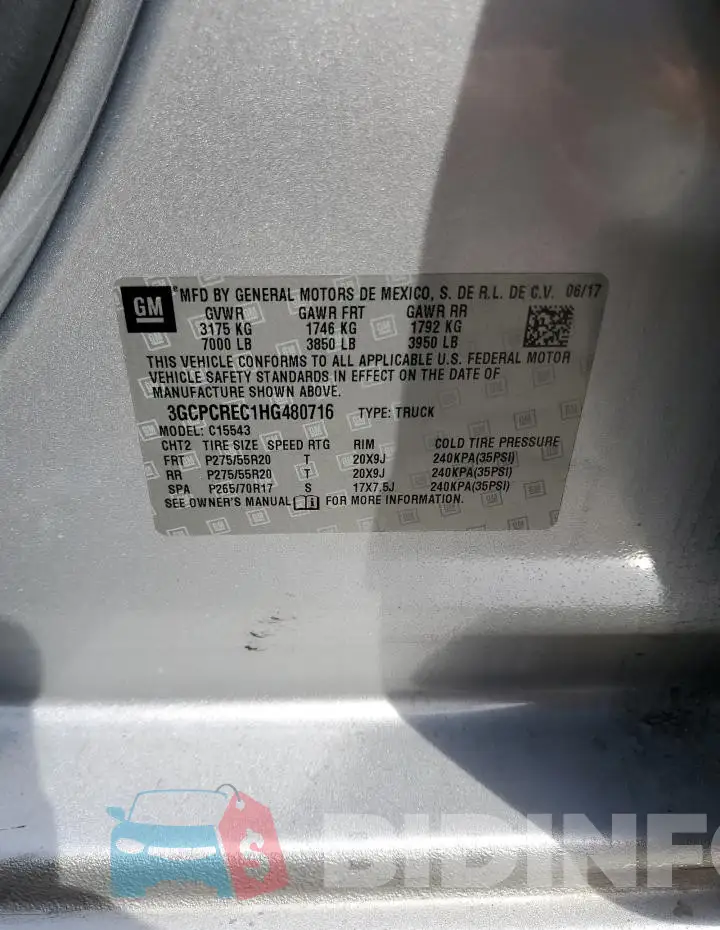 3GCPCREC1HG480716 Photo# 12