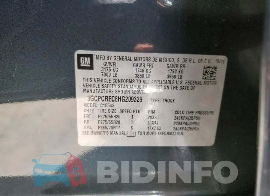 3GCPCREC8HG209328 Photo# 12