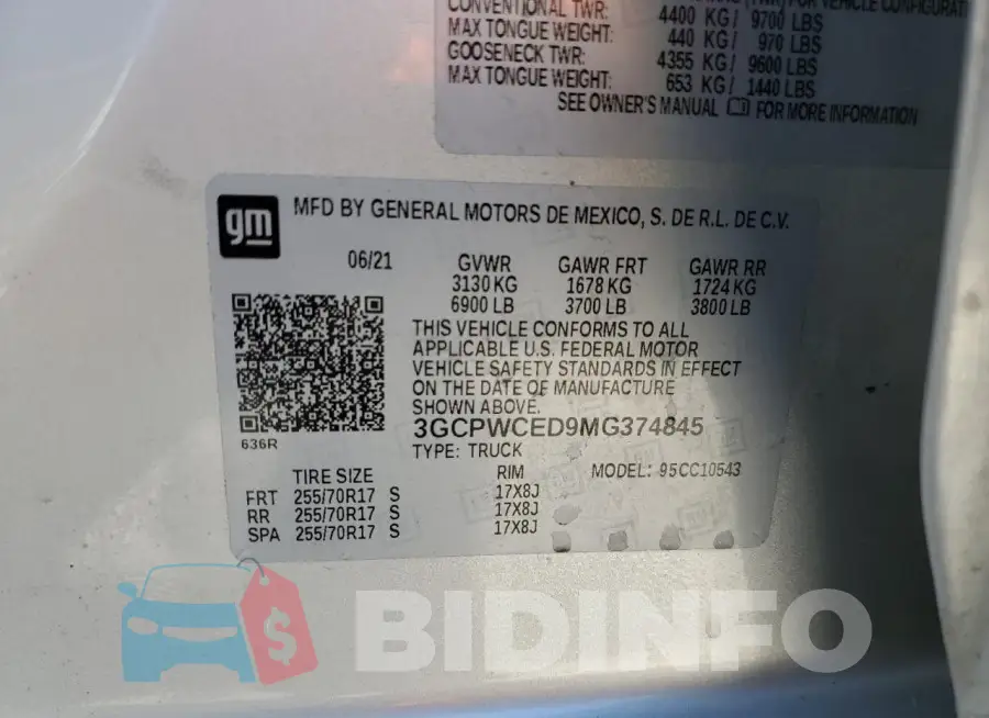 3GCPWCED9MG374845 Photo# 12