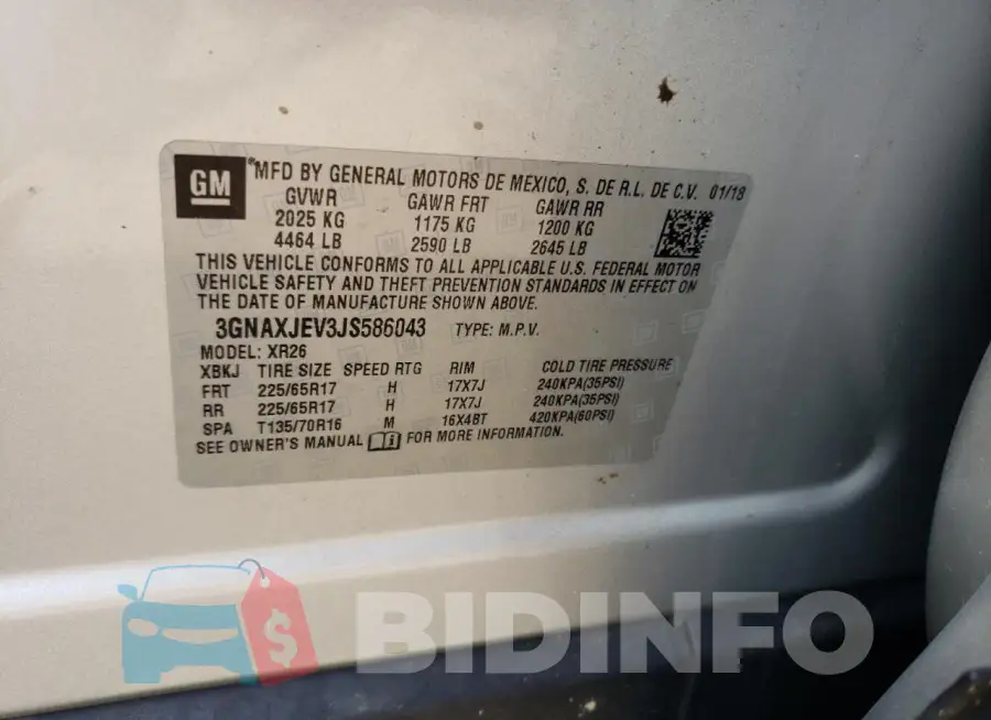 3GNAXJEV3JS586043 Photo# 13