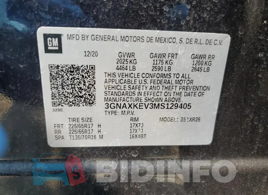3GNAXKEV3MS129405 Photo# 13
