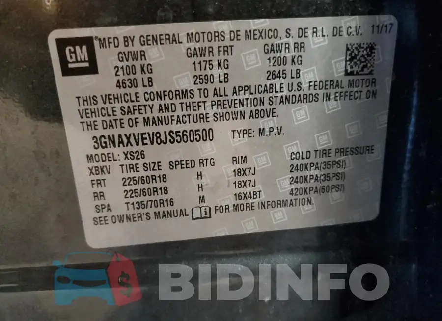 3GNAXVEV8JS560500 Photo# 14