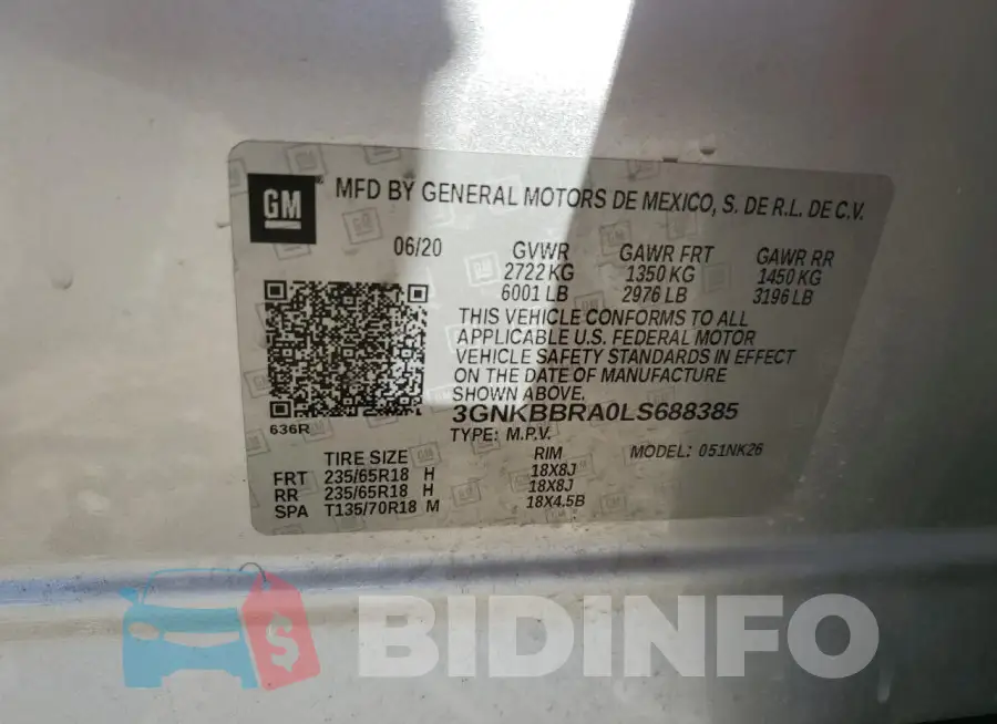 3GNKBBRA0LS688385 Photo# 12