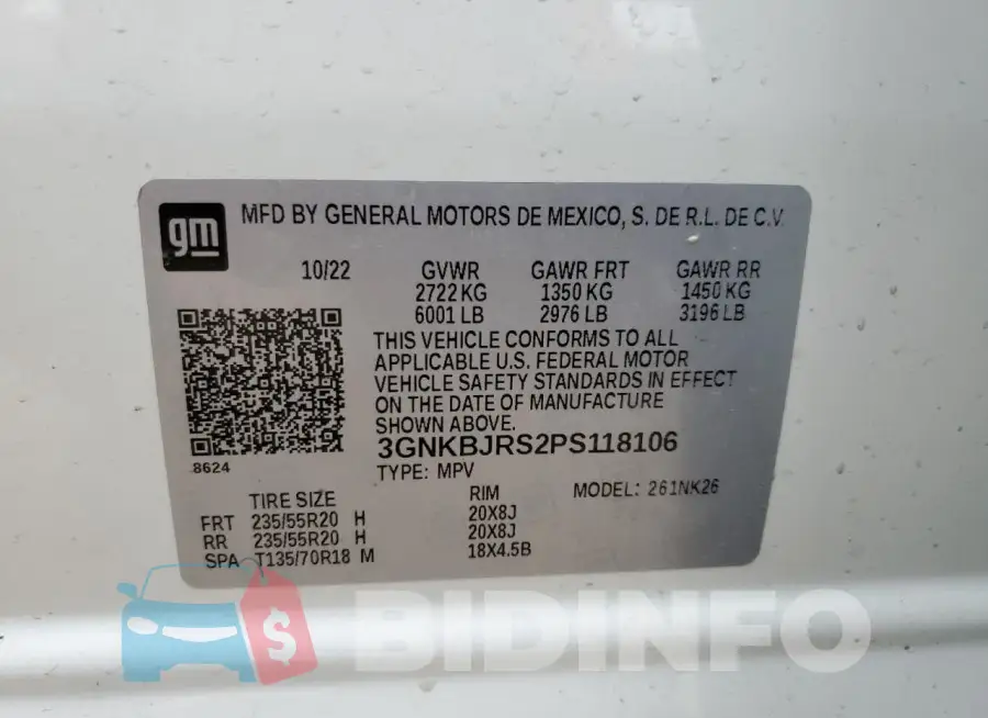 3GNKBJRS2PS118106 Photo# 13