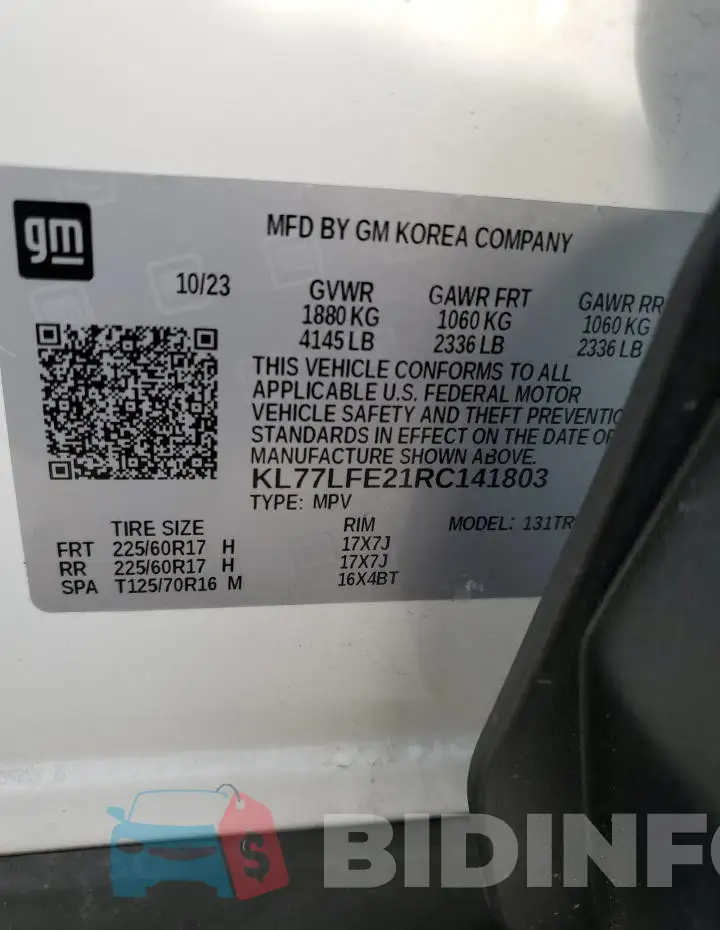 KL77LFE21RC141803 Photo# 13