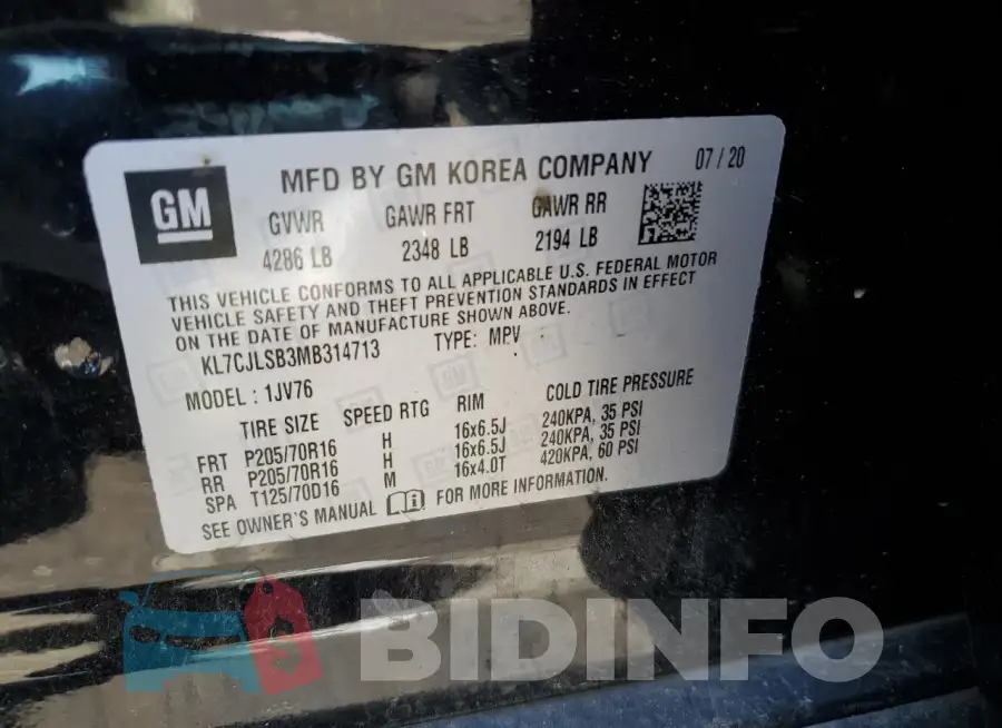 KL7CJLSB3MB314713 Photo# 13