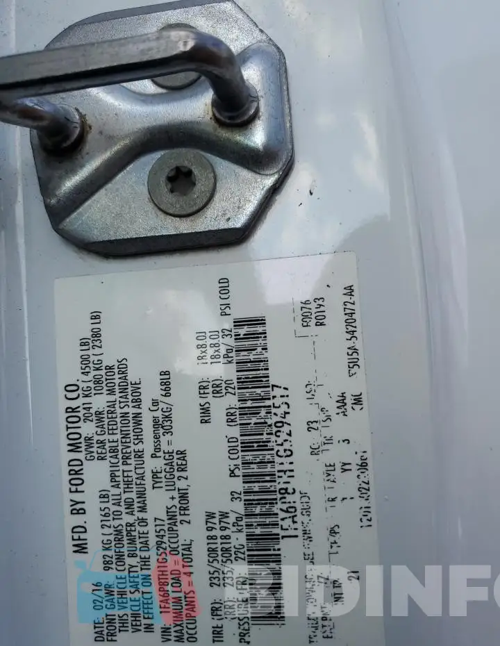 1FA6P8TH1G5294517 Photo# 12